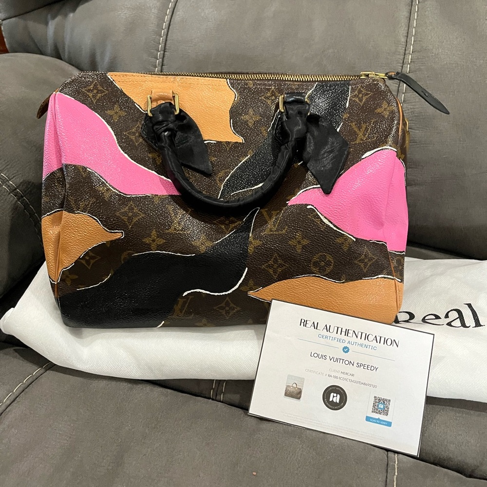 Louis Vuitton 30 Speedy Bag - Tan and Black